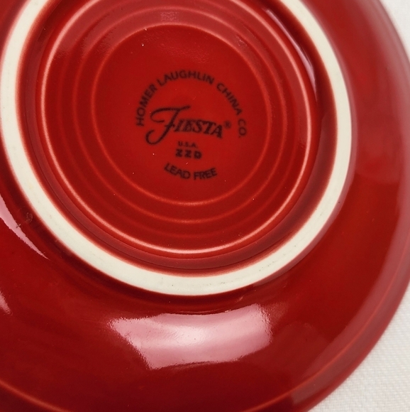 Fiesta Homer Laughlin Red Coffee/ Tea Mug Cup & Saucer Plate - Picture 4 of 6